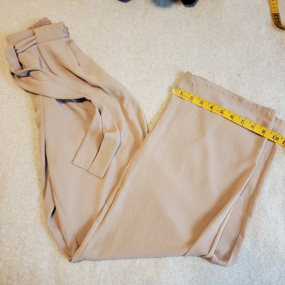 ZARA Tie Up Wide Leg Beige Flowy Pants - Picture 5 of 16